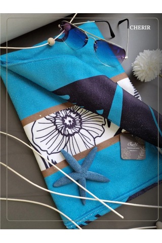 Cherir Mikrofiber Plaj Havlusu 399264848 Mavi-turkuaz