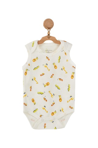 Andywawa Erkek Bebek Hayvan Motifli 2li Body AC22534 Sarı