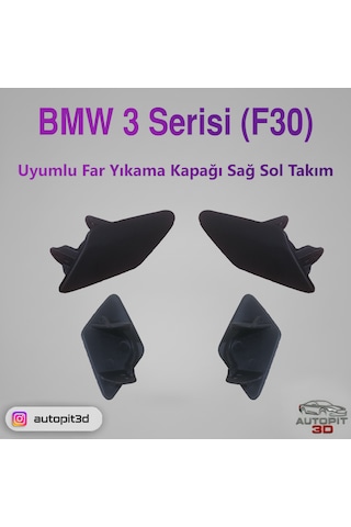 Bmw 3 Serisi F30 2012-2014 Uyumlu Far Yıkama Kapağı Takımı Sağ + Sol