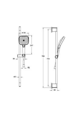 Artema Prime Square A4592874 Sürgülü Duşu Takımı, Soft Altın Diğer