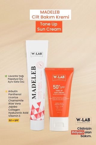 W-Lab Cosmetics Madeleb Krem 40 Ml Ve W-Lab Cosmetics Ton Eşitleyici Güneş Kremi 50+spf