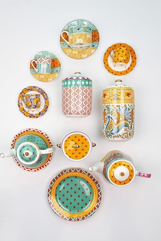 Lucky Art Eliana Bone 4'lü Kahve Fincanı Seti Çok Renkli