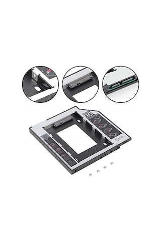 Alfais Al-4716 Sata Hdd Harddisk Caddy Kızak Kutu Ssd Notebook , Ikinci Hdd Takma, 9.5 Mm