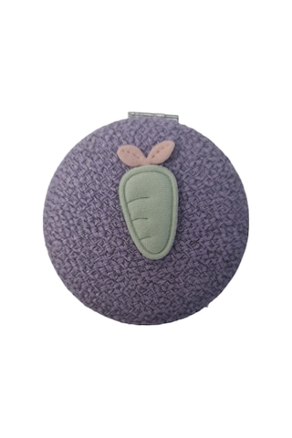 Gigi Panda Örgülü Yuvarlak Katlanır Makyaj Aynası Havuç Desenli Havuç Desenli