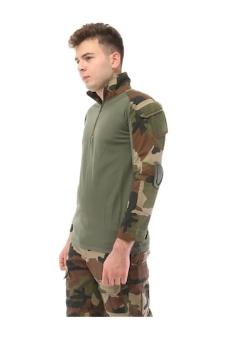 Single Sword Sword Dirsek Detaylı Polo Yaka Kadın&erkek Combat T-shirt Single Usa