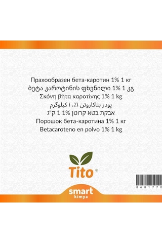 Toz Beta Karoten E160a %1lik 1 Kg
