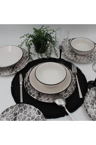 Snake 18 Parça Yemek Takımı Siyah