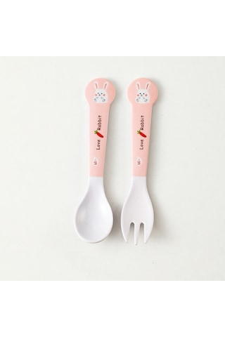 Moveevo Bebekler İçin Bambü Lifli Yeme Öğrenme Seti - Yumuşak Kürdan Ve Çatal, Güvenli Ve Sevimli Kartoon Desenli Çok Renkli