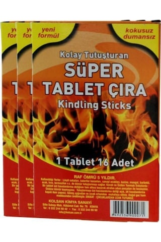 Süper Tablet Çıra 1 Tablet 16 Adet - Mangal Soba Tutuşturucu
