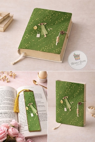 Kitap Kılıfı Ve Metal Kitap Ayracı Seti Huzurlu Uyku