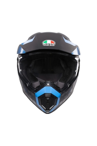 Agv Ax-9 Kask Antartica Matt Black Cyan
