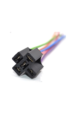 Mini Röle Soketi 4 - 5 Fişli Bakır Kablolu Pirinç Terminalli 1.50Mm Kablo-5 Fiş