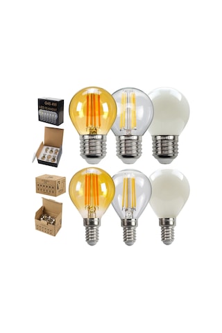 Sones 6 Adet/kutu G45 Ampul Led Lamba Armatürü Aydınlatıcı Vintage Filament Işıklar, Stil: Şeffaf Küçük Vida 220v 4w