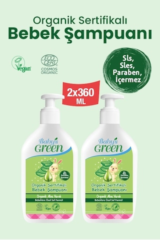 Baby's Green 2'li Organik Bebek Saç Ve Vücut Şampuanı Seti  360 ML