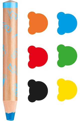 Carioca 3in1 Jumbo Bebek Ahşap Gövdeli Boya Kalemi 6'lı ve Kalemtraş