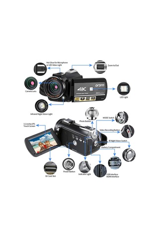 Ordro Ghost Hunting 3.1" UHD Gece Görüşlü IPS Video Kamera