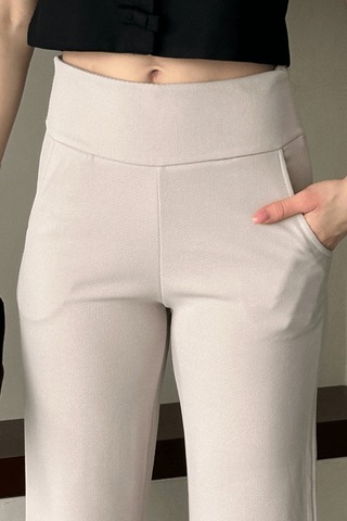 Paw Garage Kadın Vetra Bej Modal Kumaş Palazzo Kadın Pantolon, Korsajlı Premium İşçilik Taş