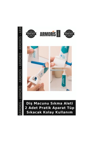 Diş Macunu Sıkma Aleti 2 Adet Pratik Aparat Tüp Sıkacak Kolay Kullanım Çok Renkli
