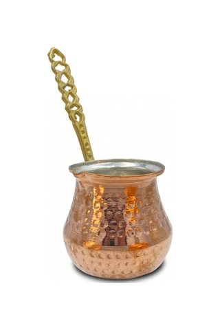 Tombik Cezve Kırmızı Bakır 3'lü Set