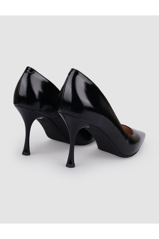 Cabani %100 Hakiki Deri Siyah Rugan Kadın Stiletto Siyah