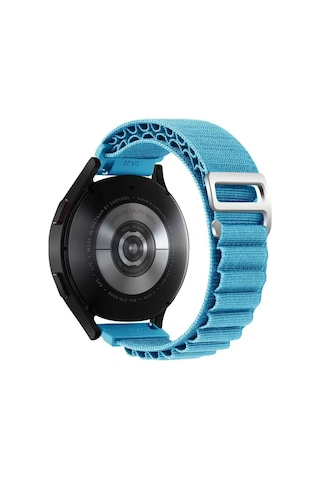 Watch 22mm Kr410 Kumaş Kordon - Mavi Ahşap