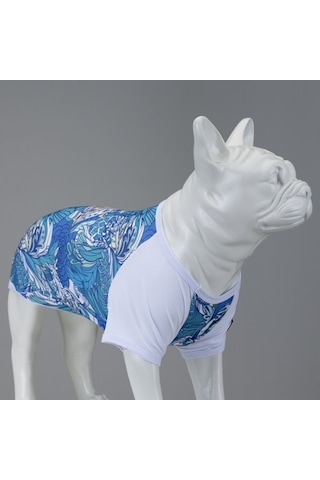 Blue Flowers Küçük, Orta Ve Büyük Irk Köpek Tshirt