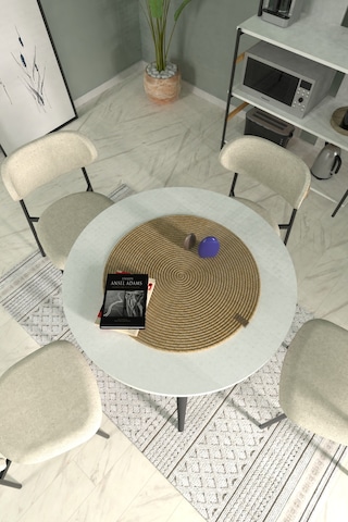 Vilinze Hasır Jüt Ip Yuvarlak Runner / Supla / Amerikan Servis - 60x60 Cm