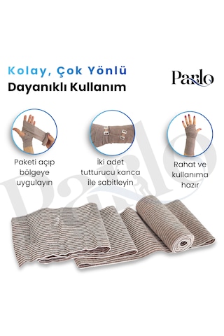 Parlo Elastik Bandaj 3 Lü Set 10-15-20 Cm %300 Esnek, 4,5 M Ye Kadar Uzayan, Metal Kancalı Destek Sargı Seti