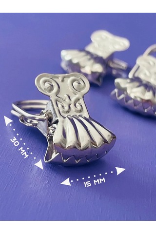 Lundo Stor Mandalı Klipsler - Krokodil Desenli Deniz Kabuğu 438303554 Gümüş