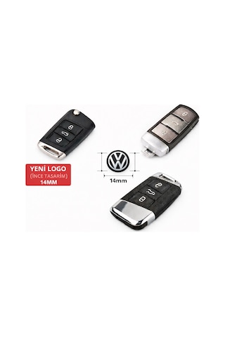 Volkswagen Anahtar Logo Sticker 14 Mm Damla Yeni Logo İnce Tasarım Siyah