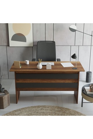 Bega A 140cm Ofis Çalışma Masası Barok-antrasit Beg1-ba Barok - Antrasit