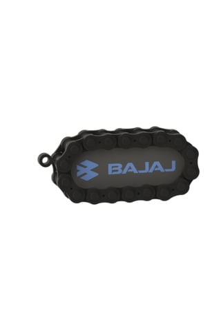 Bajaj Logolu Özel Tasarım Zincir Detaylı Motosiklet Anahtarlığı Mavi - Siyah