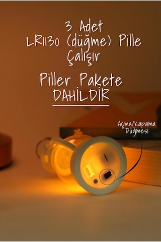 Led Mum Mini Kamp Tipi 3 Adet Pil Dahil Dumansız Alev Ledli Dekor Işığı Beyaz Pt430 Beyaz