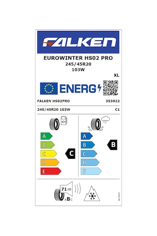 Falken 245/45 R20 103W XL Eurowinter Hs02 Pro Suv Kış Lastiği 2026