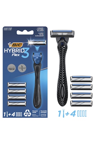 Bic Flex 3 Hybrid 3 Bıçaklı Erkek Tıraş Bıçağı + 1 Sap + 12 Yedek Başlık
