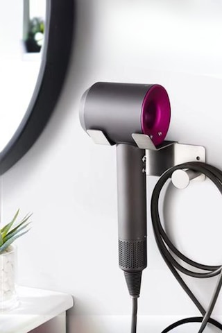 Zift Unique Paslanmaz Çelik Fön Makinesi Askısı - Saç Kurutma Makinesi Tutacağı Krom