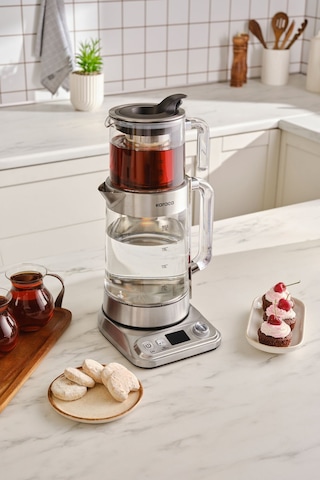 Karaca x Refika Gönlübol xl Cam Çay Makinesi Chrome