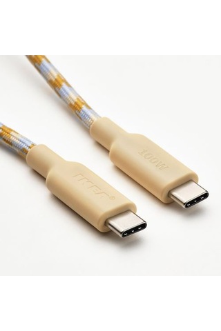Ikea Rundhult Usb-c - Usb-c Kablo, Bej-mavi, 1.5 M/100 W