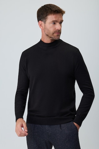 Morven Erkek Siyah Basic Yarım Balıkçı Yaka Dinamik Fit Triko 27kc017001001 Siyah