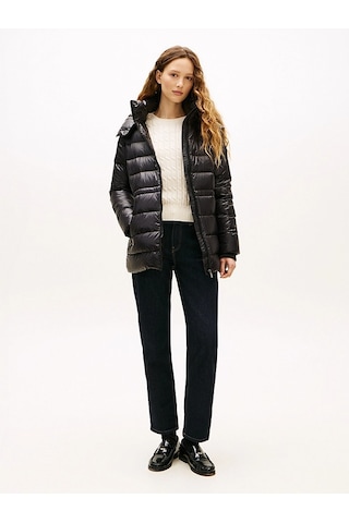 Tommy Hilfiger Gloss Hw Down Waıst Reg Coat Kadın Siyah Mont - Ww0ww47355 Siyah