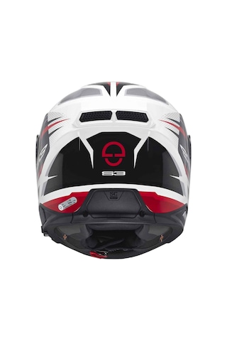 Schuberth S3 Apex White Kapalı Kask Siyah - Beyaz - Kırmızı