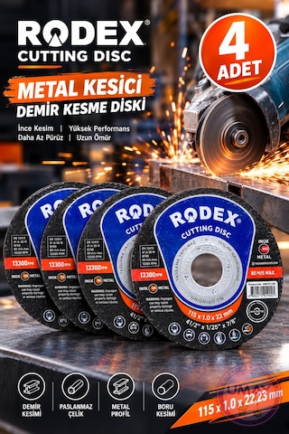 4 Adet Metal Kesici Demir Kesme Diski 115x1,0x22,23 Mm İnce Taş Spiral Demir Kesici Disk