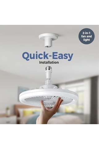 Xuweiwei Beyaz E27 Uzaktan Kumandali Led Tavan Fanli Lamba 3 Hiz 3 Renk 17 Mod E27 E26