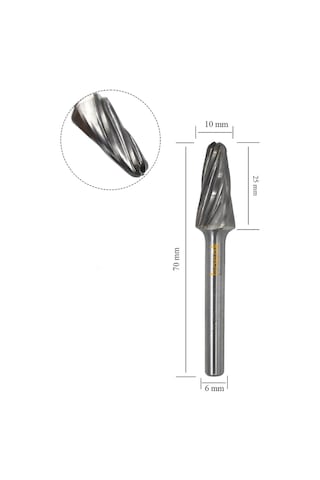 Tutex Sl-3m Al 10 Mm Konik Oval Karbür Freze Ucu Alüminyum