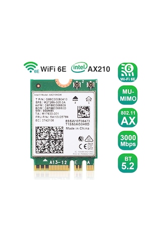 Ax210ngw Ax210 Wi-fi Kartı Wifi 2400mbps
