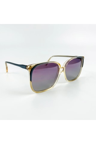 70's Luxottica Kemik Vintage Güneş Gözlüğü Osv400591 Gri - Yeşil
