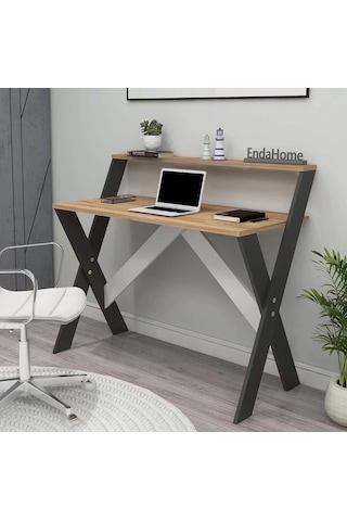 Reyo Home Enda X Ayaklı Ders Çalışma Masası 50x90cm Antrasit-çam Antrasit - Çam