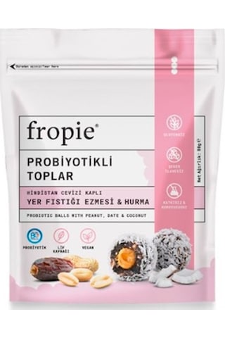 Fropie Probiyotikli Meyve Topları - Hindistan Cevizi Kaplı & Yer Fıstığı Ezmeli 80 G