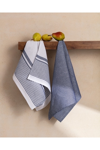 Madame Coco Andre 2'li Kurulama Bezi Hvlu0000000144 40 x 60 CM  Beyaz - Lacivert