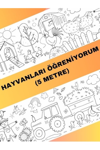 Hayvanları Öğreniyorum Boyama Kağıdı Çiftlik Hayvanları 5 Metr